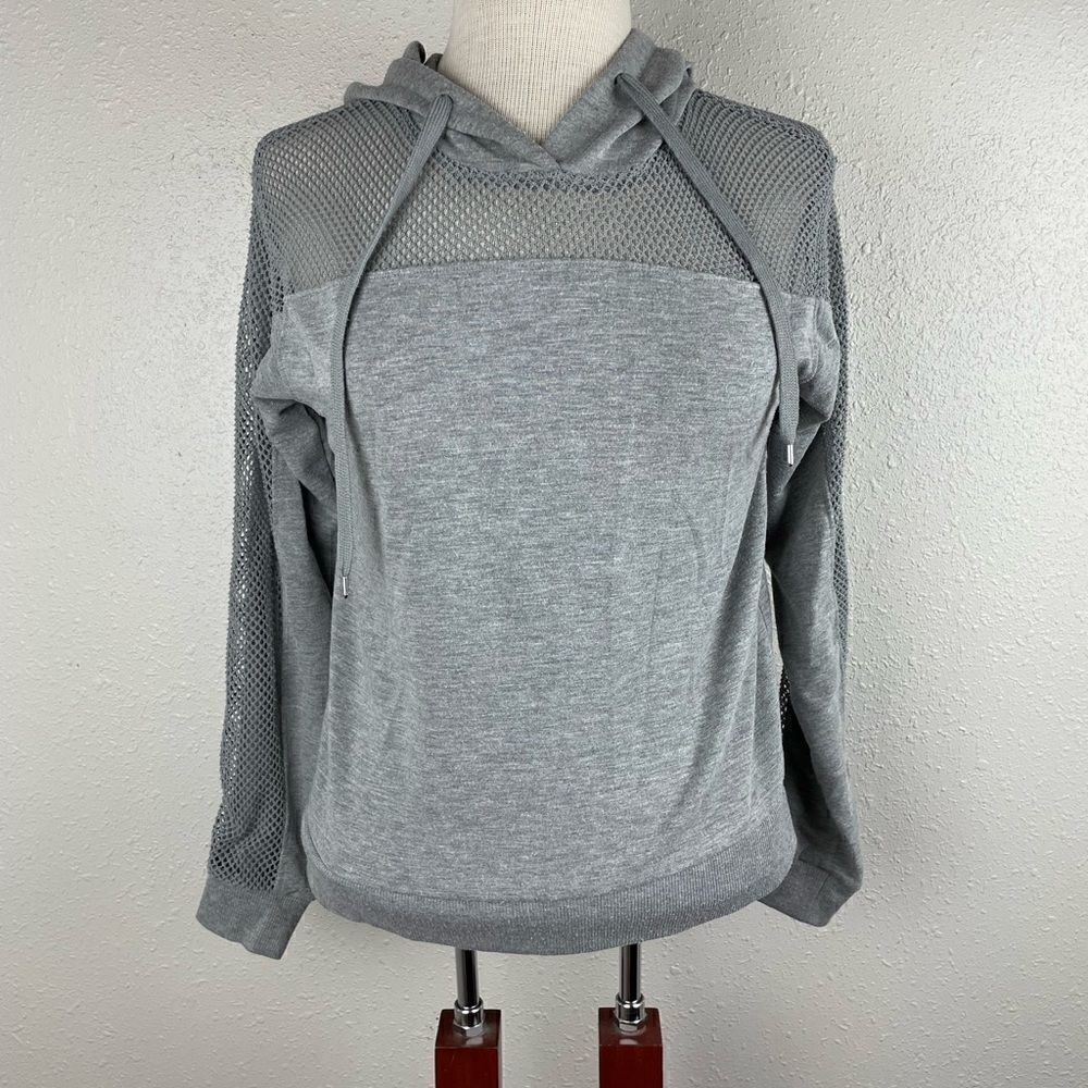 Poof! New York Gray Cropped Hoodie Size S EUC